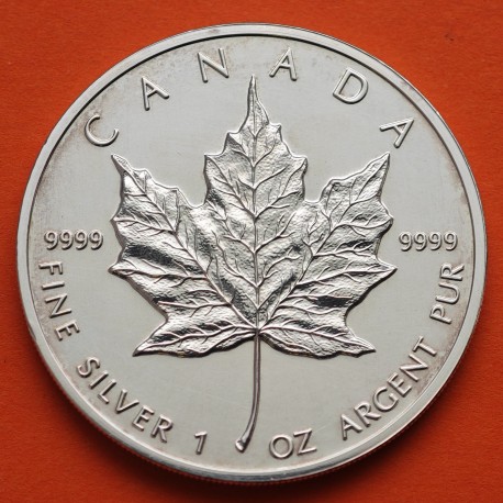 @LIMPIADA@ CANADA 5 DOLARES 1989 HOJA DE ARCE MONEDA DE PLATA PURA $5 Dollars coin 1 ONZA OZ OUNCE MAPLE LEAF