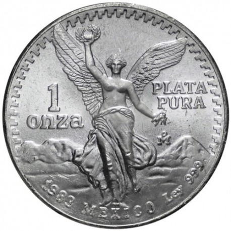 MEXICO 1 ONZA 1983 ANGEL LIBERTAD MONEDA DE PLATA PURA 999 SC Mejico Silver coin OZ OUNCE CÁPSULA