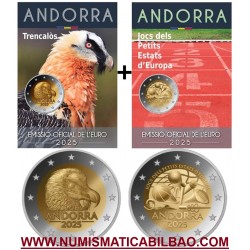 . 1 aaaaaaaaaacoin @26/NOV. Envío@ ANDORRA 2 EUROS 2025 QUEBRANTAHUESOS y JUEGOS DE LOS PEQUEÑOS ESTADOS Blisters