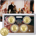 . 2008 UNITED STATES MINT PRESIDENTIAL $1 COIN PROOF SET ESTADOS UNIDOS Estuche 4 Monedas 1 DOLAR 2008 PRESIDENTES
