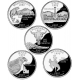 . 2007 UNITED STATES SILVER PROOF SET 50 STATEHOOD QUARTERS 5 monedas ESTADOS UNIDOS 25 CENTAVOS 2007 S 1/4 DOLAR