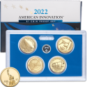 . 2022 UNITED STATES $1 COIN REVERSE PROOF SET 4 monedas ESTADOS UNIDOS 1 DOLAR 2022 S LATON AMERICAN INNOVATION