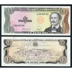 REPUBLICA DOMINICANA 1 PESO DE ORO 1988 DUARTE y FABRICA DE AZUCAR Pick 126C BILLETE SC Dominican Republic