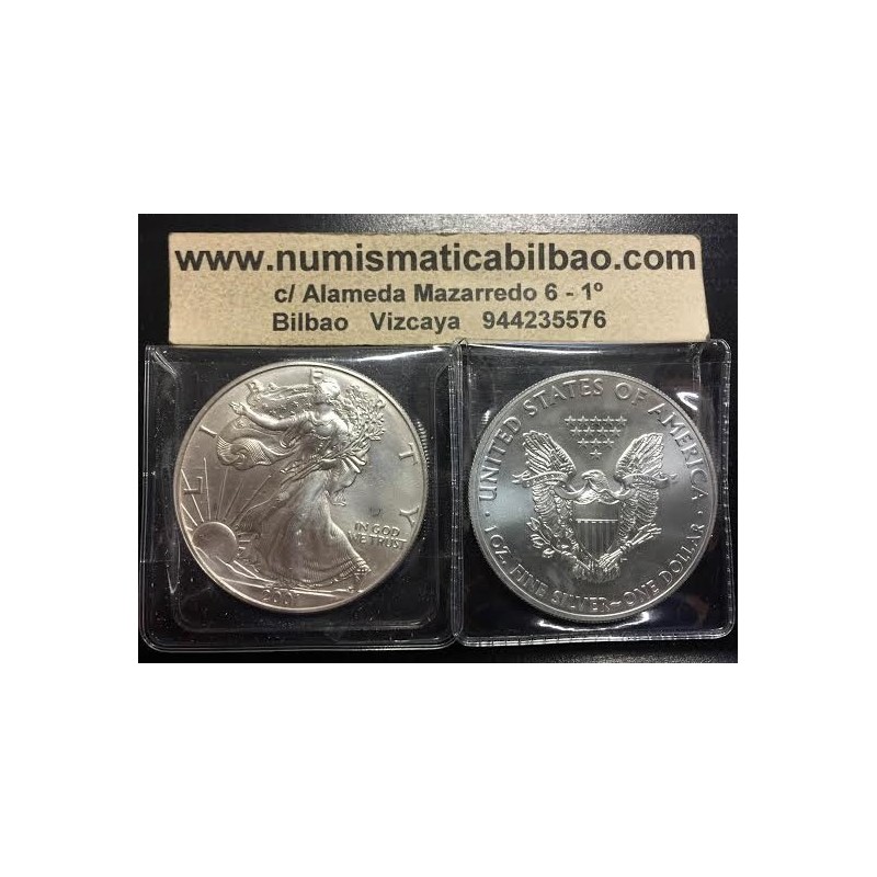 ESTADOS UNIDOS 1 DOLAR 2001 EAGLE LIBERTY MONEDA DE PLATA PURA SC $1 Dollar Coin USA UNITED STATES ONZA OZ OUNCE