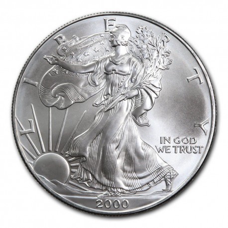 ESTADOS UNIDOS 1 DOLAR 2000 EAGLE LIBERTY **VER FOTOS** MONEDA DE PLATA PURA SC $1 Dollar Coin USA United States ONZA OZ