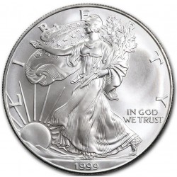 ESTADOS UNIDOS 1 DOLAR 1999 EAGLE LIBERTY MONEDA DE PLATA PURA SC $1 Dollar Coin United States USA ONZA OZ OUNCE