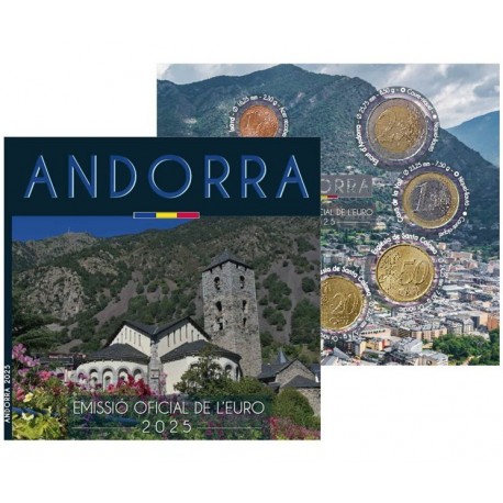 . 1 aaaaaaacoin @Tirada 7.000@ ANDORRA CARTERA OFICIAL EUROS 2025 SC 1+2+5+10+20+50 Céntimos 1€ + 2 EUROS 2024 SET