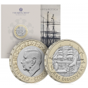. 1 aaaaaaaaaaacoin @28/NOV. Envío@ INGLATERRA 2 LIBRAS 2025 BARCO - ANTÁRTIDA RRS DISCOVERY MONEDA BIMETÁLICA SC