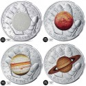 . 1 aaaaaaaaaaaacoin @4 MONEDAS a COLOR@ FRANCIA 10 EUROS 2025 ODISEA ESPACIAL - PLANETAS PLATA Blisters