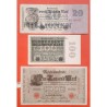 . 6 billetes x ALEMANIA 1000 + 10000 MARCOS y 20 MILLONES + 100 MILLONES DE MARCOS 1923 1922 1910 WEIMAR Reichsmark MBC-/MBC-