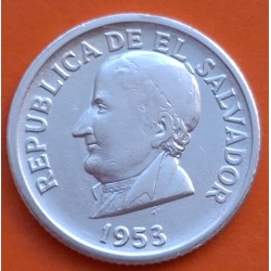 @ESCASA@ EL SALVADOR 50 CENTAVOS 1953 JOSE MATIAS DELGADO KM.138 MONEDA DE NICKEL EBC-