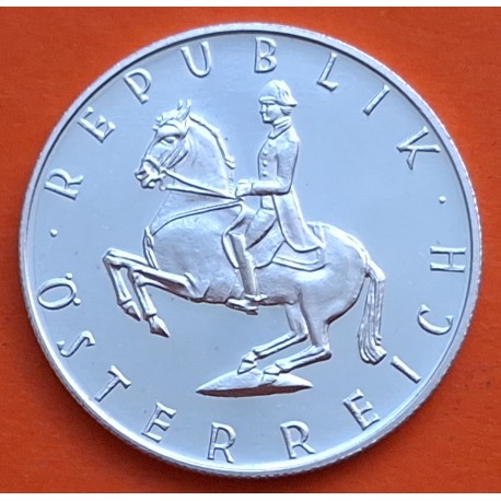 AUSTRIA 5 SCHILLING 1968 JINETE, ESCUDO y VALOR KM.2889 MONEDA DE PLATA @PROOF@ Osterreich silver coin