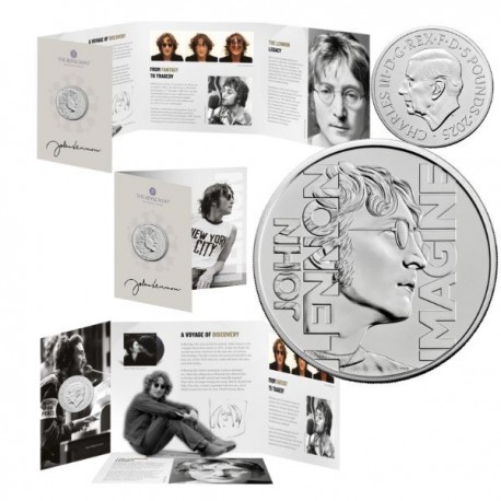 . 1 aaaaaaaaacoin @AGOTADA@ INGLATERRA 5 LIBRAS 2025 JOHN LENNON Imagine THE BEATLES MONEDA DE NICKEL SC Royal Mint Set