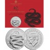 . 1 aaaaaaacoin INGLATERRA 5 LIBRAS 2025 AÑO DE LA SERPIENTE MONEDA DE NICKEL ESTUCHE Year Of Snake LUNAR