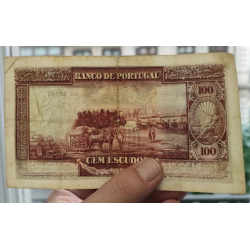 @VERY RARE - SEE PHOTOS@ PORTUGAL 100 ESCUDOS 1930 Agosto 12 GOMES FREIRE Pick 140 BILLETE MUY CIRCULADO