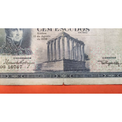 @VERY RARE - SEE PHOTOS@ PORTUGAL 100 ESCUDOS 1930 Agosto 12 GOMES FREIRE Pick 140 BILLETE MUY CIRCULADO