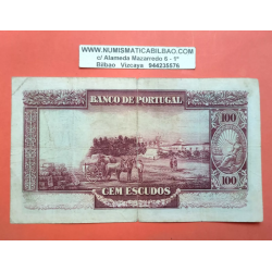 @VERY RARE - SEE PHOTOS@ PORTUGAL 100 ESCUDOS 1930 Agosto 12 GOMES FREIRE Pick 140 BILLETE MUY CIRCULADO