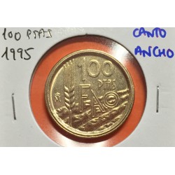 @ERROR CANTO ANCHO@ ESPAÑA 100 PESETAS 1995 FAO @LIS HACIA EL REY@ MONEDA SC JUAN CARLOS I VARIANTE CATALOGADA