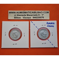 . @ERROR REVERSO GIRADO @ ESPAÑA 50 CENTIMOS 1966 * 19 68 FRANCO ESTADO ESPAÑOL MONEDA DE ALUMINIO SC