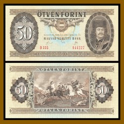 HUNGRIA 50 FORINT 1989 PETOFI SANDOR y JINETES A CABALLO Pick 170 H BILLETE SC Hungary UNC BANKNOTE