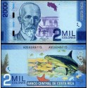 COSTA RICA 2000 COLONES 2009 TIBURON TORO y MAURO FERNANDEZ Pick 275 BILLETE SC UNC BANKNOTE