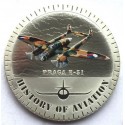 @TIrada 1.940 + ESTUCHE@ BURUNDI 5000 FRANCOS 2015 PRAGA E-51 Historia de la Aviación KM.43 MONEDA DE PLATA PROOF COLORES