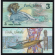 ISLAS COOK 3 DOLARES 1987 TIBURON CABALGADO POR NATIVA DESNUDA Pick 3.A BILLETE SC $3 Dollars UNC BANKNOTE ISLANDS Shark