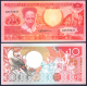 SURINAME 10 GULDEN 1986 PAJARO TROPICAL y ANTÓN DE KOM Pick 131.A BILLETE SC Surinam UNC BANKNOTE