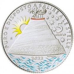 . @RARA + ORO y COLORES@ ITALIA 5 EUROS 2022 DANTE ALIGHIERI EL PURGATORIO MONEDA DE PLATA ESTUCHE