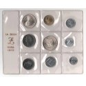 . 9 monedas @BLISTER OFICIAL@ ITALIA 1+2+5+10+20+50+100 LIRAS + 500 LIRAS 1970 PLATA + 1000 LIRAS 1970 PLATA CONCORDIA