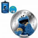 . 1 aaaaaaaaacoin @COLORES@ SAMOA 5 DOLARES 2021 COOKIE MONSTER Barrio Sésamo ESTUCHE BOTE DE GALLETAS MONEDA PLATA 1 ONZA