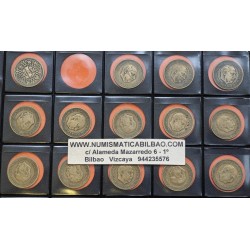 . 29 monedas x ESPAÑA 1 PESETA 1944 incluye 1947 * 56 hasta 1966 * 75 ESTADO ESPAÑOL LATON CIRCULADAS Francisco Franco