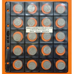 . 20 monedas x ESPAÑA 5 PESETAS 1957 * 58+59+60+61+62+63+....73+74+75 ESTADO ESPAÑOL NICKEL CIRCULADAS Francisco Franco