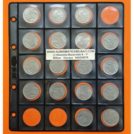 . 17 monedas x ESPAÑA 25 PESETAS 1957 * 58+59+61...75 @ESTRELLA 73 TRUCADA@ ESTADO ESPAÑOL NICKEL CIRCULADAS Francisco Franco