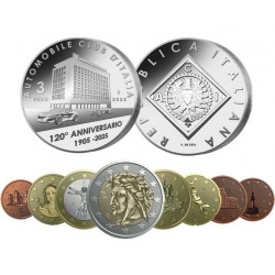 . 1 aaaaaacoin ITALIA CARTERA OFICIAL EUROS 2025 UNC 1 Céntimo a 2 Euros + 3 EUROS 2025 AUTOMOBILE PLATA