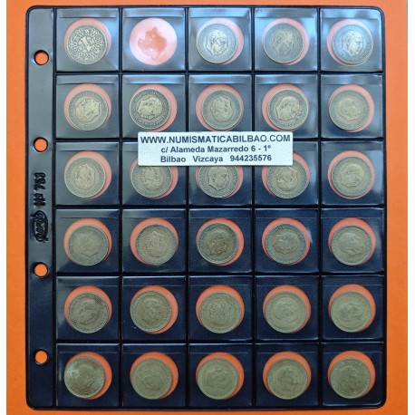 . 29 monedas x ESPAÑA 1 PESETA 1944 incluye 1947 * 56 hasta 1966 * 75 ESTADO ESPAÑOL LATON CIRCULADAS Francisco Franco