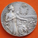 . @RARA@ BILBAO MEDALLA 1902 1927 XXV ANIVERSARIO DEL REINADO DE ALFONSO XIII BRONZE BAÑO DE PLATA 32mm