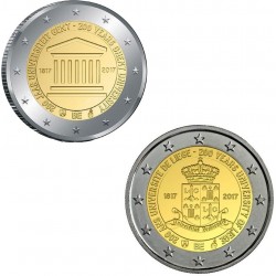 . 2 monedas @NO COINCARD@ BELGICA 2 EUROS 2017 UNIVERSIDAD DE GANTE + UNIVERSIDAD DE LIEJA BIMETÁLICAS SC @PROCEDEN DE CARTERA