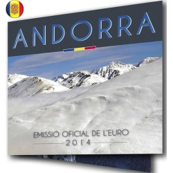 @PRIMER AÑO DE EMISION@ ANDORRA CARTERA OFICIAL EUROS 2014 BU SET 1+2+5+10+20+50 CENTIMOS 1 EURO + 2 EUROS 2014 SC 8 MONEDAS