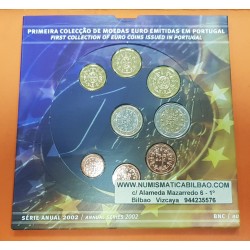 . 1º AÑO DE EMISIÓN x PORTUGAL CARTERA OFICIAL EUROS 2002 SC 1+2+5+10+20+50 CENTIMOS + 1 EURO + 2 EUROS 2002 BU SET KMS