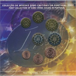 . 1º AÑO DE EMISIÓN x PORTUGAL CARTERA OFICIAL EUROS 2002 SC 1+2+5+10+20+50 CENTIMOS + 1 EURO + 2 EUROS 2002 BU SET KMS