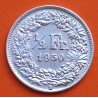 SUIZA 1/2 FRANCO 1950 B DAMA HELVETICA CON ESCUDO y LANZA KM.23 MONEDA DE PLATA SC- Switzerland silver Half franc