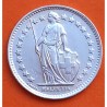 SUIZA 1/2 FRANCO 1957 B DAMA HELVETICA CON ESCUDO y LANZA KM.23 MONEDA DE PLATA SC Switzerland silver Half franc