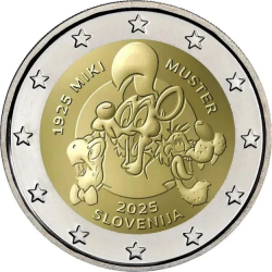 . 1 aaaaaaaaaaaaaacoin @ENVÍO HOY@ ESLOVENIA 2 EUROS 2025 MIKI MUSTER MONEDA CONMEMORATIVA SC Slovenia