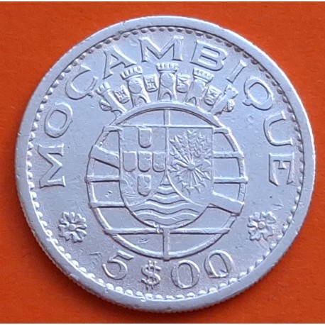 MOZAMBIQUE 5 ESCUDOS 1960 ESCUDO KM.84 MONEDA DE PLATA MBC+ Portugal MOCAMBIQUE