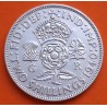INGLATERRA 2 SHILLINGS 1940 JORGE VI y FLOR KM.855 MONEDA DE PLATA MBC @MUESCAS@ Great Britain United Kingdom WWII