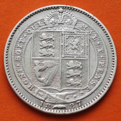 INGLATERRA 1 SHILLING 1887 Queen VICTORIA tipo JUBILEE KM.774 MONEDA DE PLATA MBC- UK British silver coin