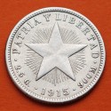 . @RARA@ CUBA 10 CENTAVOS 1915 ESTRELLA PATRIA y LIBERTAD KM.A12 MONEDA DE PLATA EBC- silver coin R/1