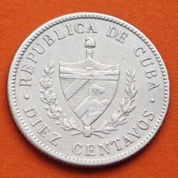 . @RARA@ CUBA 10 CENTAVOS 1915 ESTRELLA PATRIA y LIBERTAD KM.A12 MONEDA DE PLATA EBC- silver coin R/1