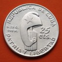 CUBA 25 CENTAVOS 1953 1853 CENTENARIO DE JOSE MARTI KM.27 MONEDA DE PLATA SC- silver coin R/2